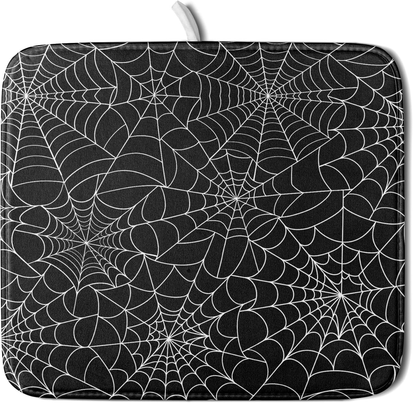 Halloween Dish Drying Mats for Kitchen Counter 16×18 Inch Halloween Spiderweb Spooky Festival Small Microfiber Drying Mat Kitchen Accessories Dish Rack Mat Drainer Pad Washable Absorbent