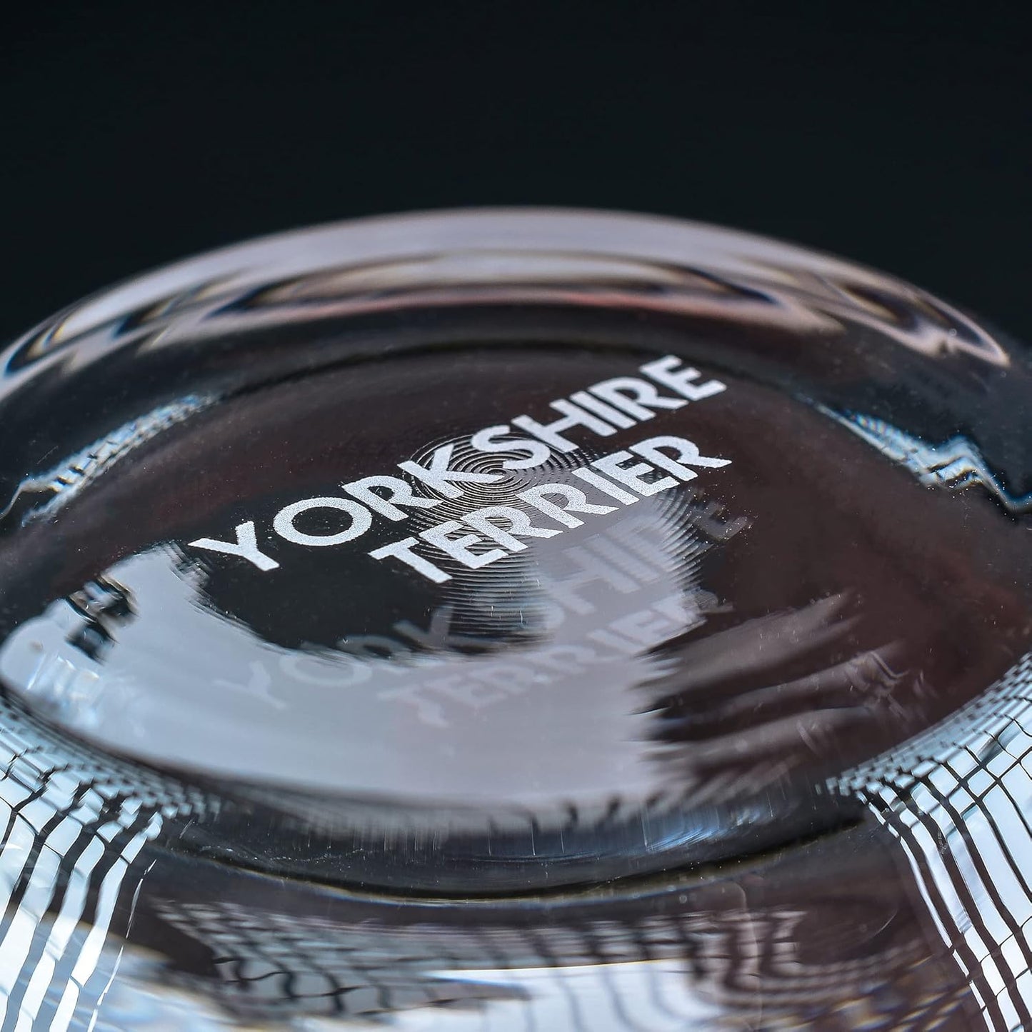 Yorkshire Terrier Stemless Wine Glasses (Set of 2) - Unique Gift for Dog Lovers - Hand Etched with Breed Name on Bottom