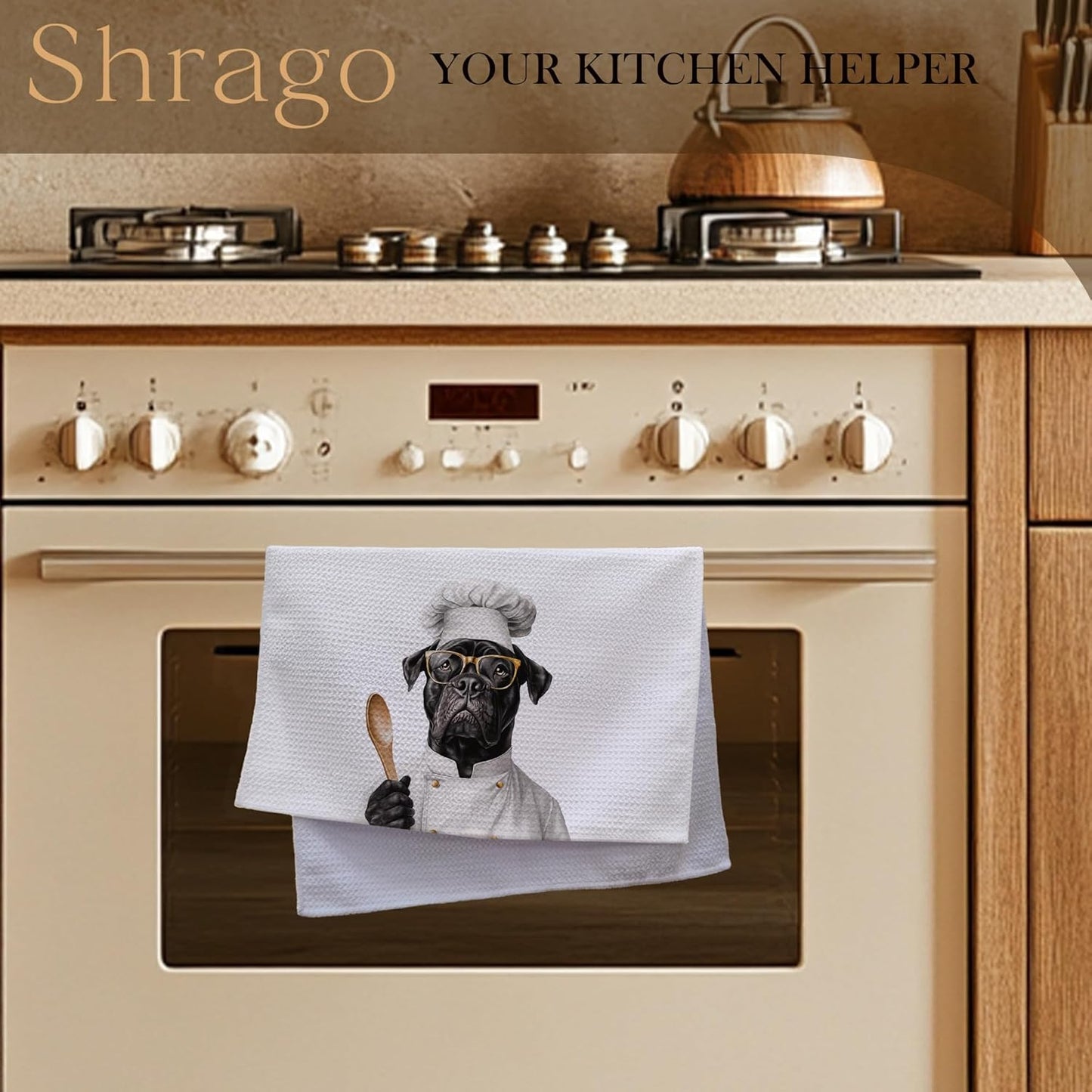 Funny Cane Corso Dog Kitchen Towels, Cane Corso Gifts for Women Dish Tea Towels for Kitchen, Dog Lovers Mom Dad Owner Gifts Decorative Hand Towels, 16x24 Inch
