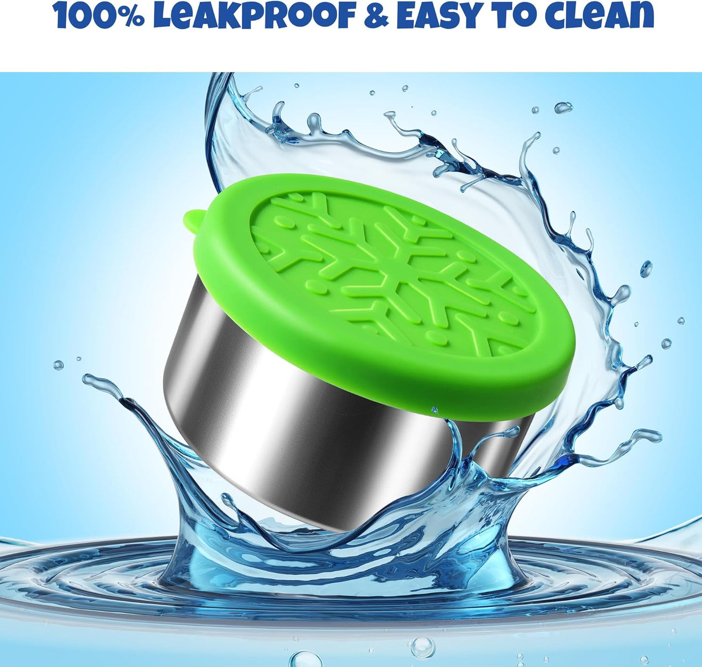 304 Stainless Steel Containers with Lids Small for Lunch Food/Snacks, Leak-Proof and Round Stainless Steel Food Storage Containers for Back to School Kids, 3 Pack Stackable (4oz, 8oz, 14oz)