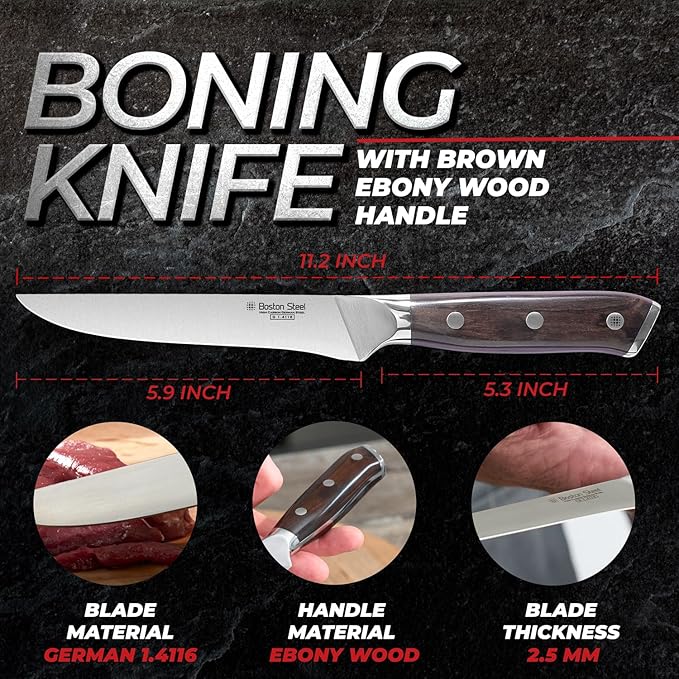 Boning Knife 6 Inch – Ultra Sharp High Carbon Stainless Steel Kitchen Knife with Comfortable Grip, Ergonomic Handle, Gifts for Women and Men, Premium Cooking Knife with Gift Box