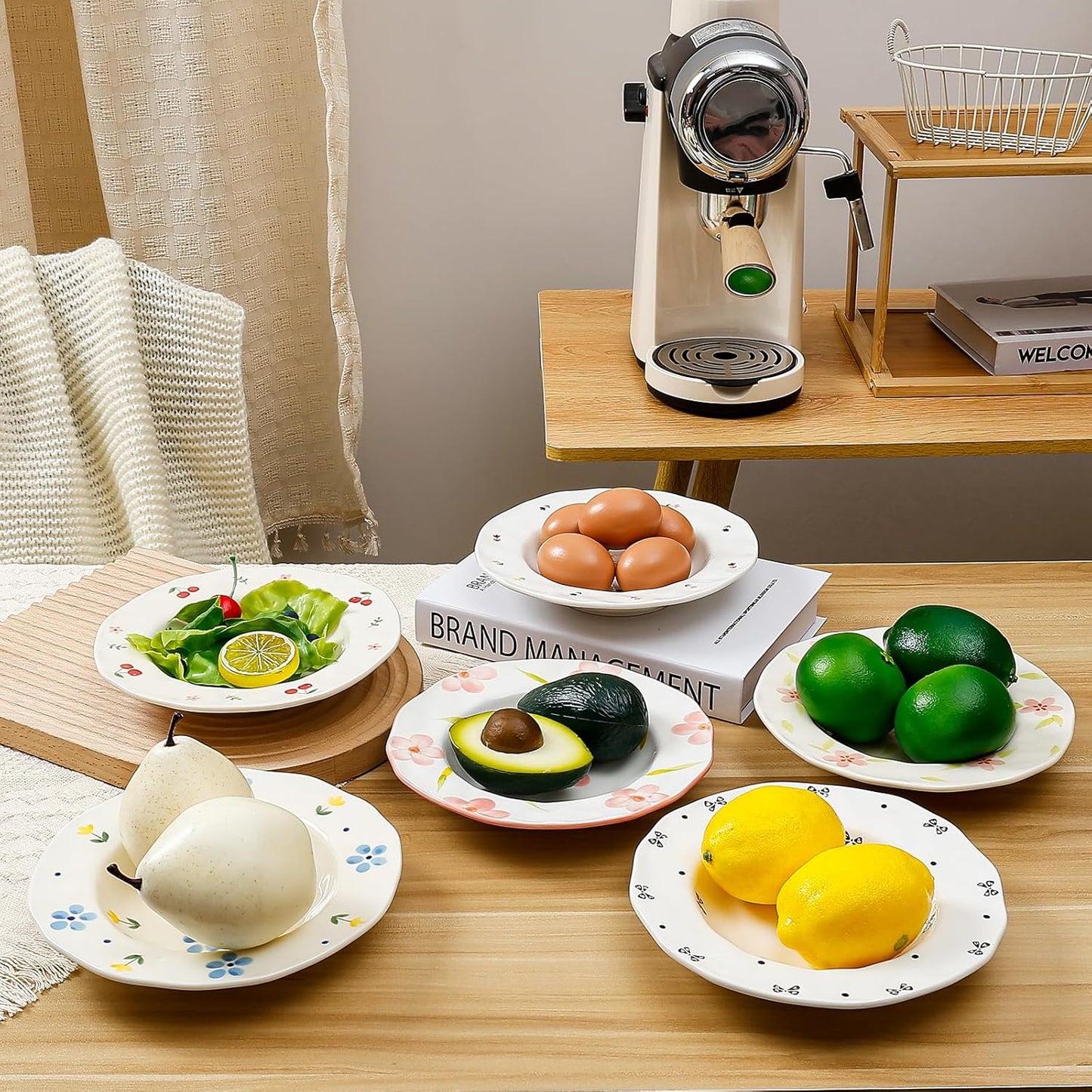 Koythin Ceramic Straw Hat Ramen Bowl Set, Pasta Bowls, Salad Serving Bowl for Noodle, Dinner, Salad, Microwave Dishwasher Safe (Pink Large Petals)