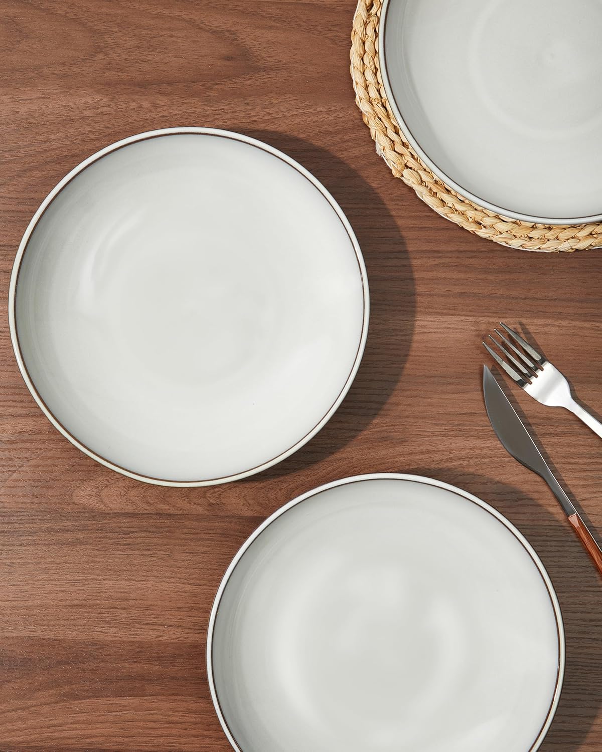 Pasta Bowls 30 oz, Terracotta Ceramic Plate Bowls for Kitchen, Microwave & Dishwasher Safe, Large Wide Serving Bowls for Salad/Soup/Noodle/Dessert, Moonstone White