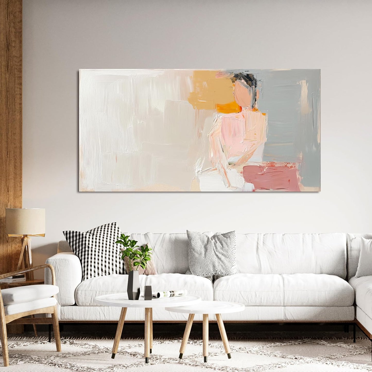 Abstract Canvas Wall Art Decor Artwork for Walls Large Wall Art Pictures for Living Room Abstract Canvas Art Wall Decor Pink Wall Art Prints Mystical Women Art Work for Home Office Decor 20"x40"