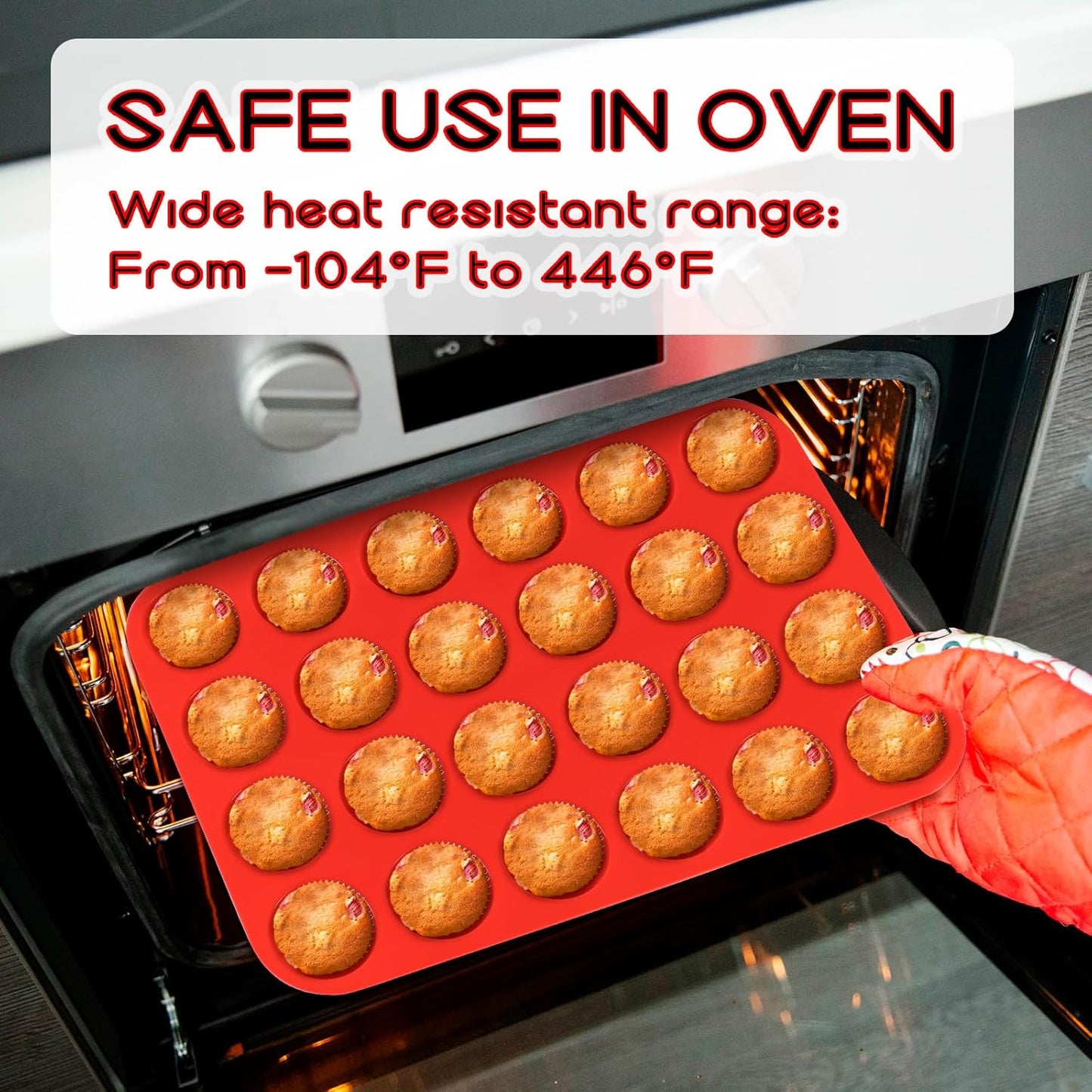 2 Pcs Muffin Pan Silicone Molds, Cupcake Pan Silicone Molds, Non-Stick Baking Molds for Making Muffin, Cakes, Cupcake, Tart, Chocolate