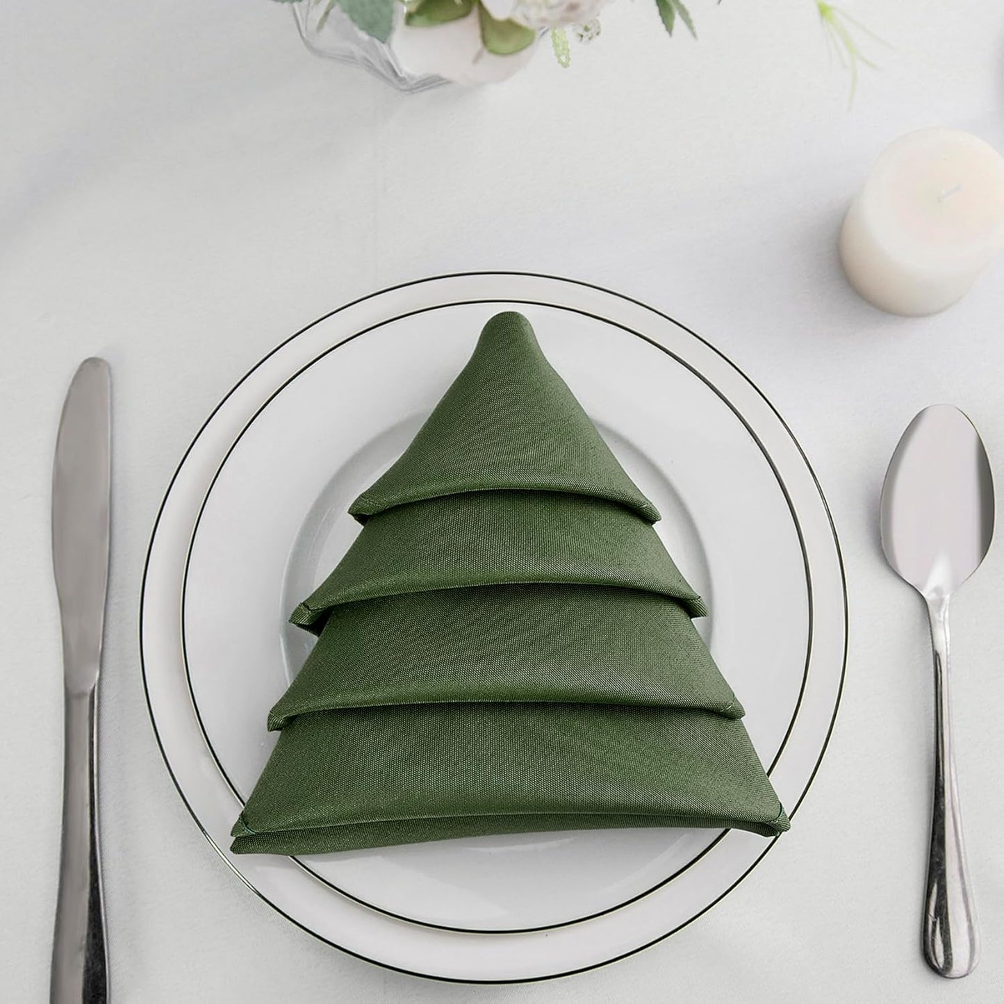 Bailarina Cloth Napkins Set of 40,17x17 inches Dinner Napkins Cloth Washable,Polyester Square Table Cloth Napkin Bulk with Hemmed Edges Ideal for Banquets, Parties and Weddings-Willow