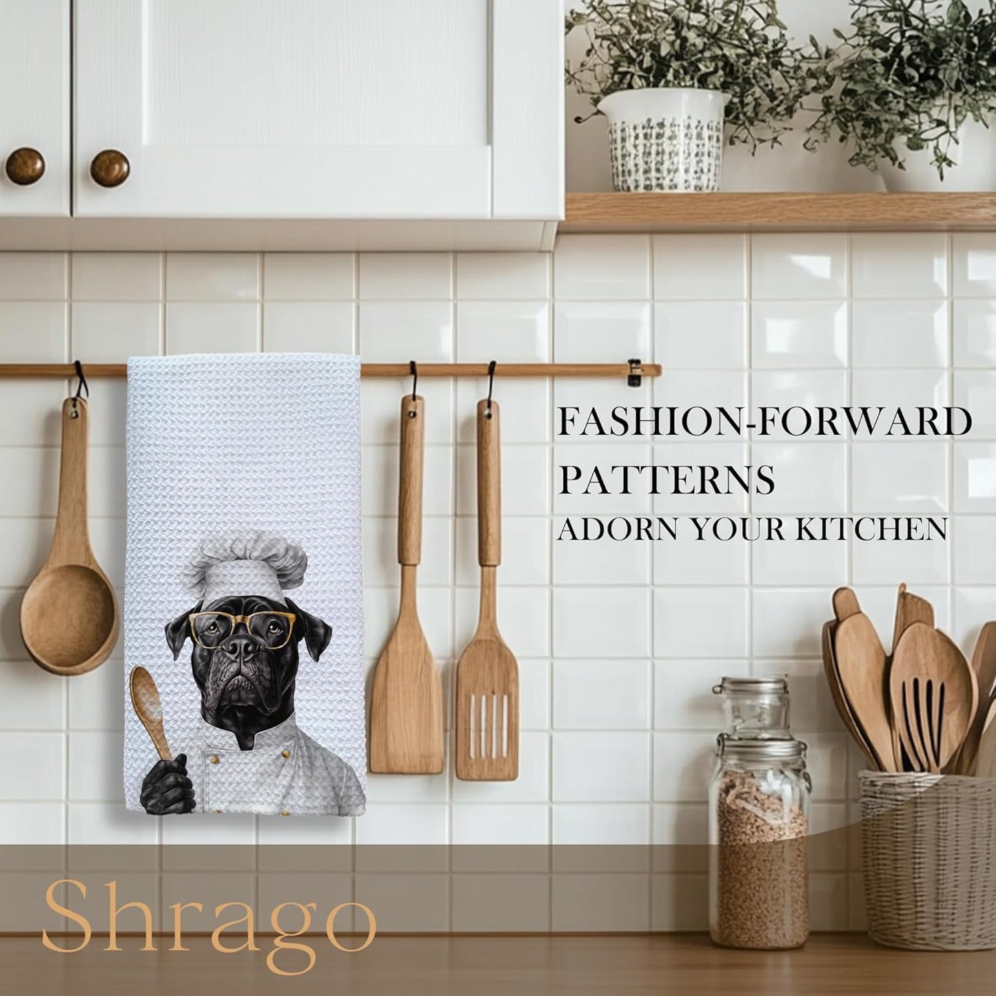 Funny Cane Corso Dog Kitchen Towels, Cane Corso Gifts for Women Dish Tea Towels for Kitchen, Dog Lovers Mom Dad Owner Gifts Decorative Hand Towels, 16x24 Inch