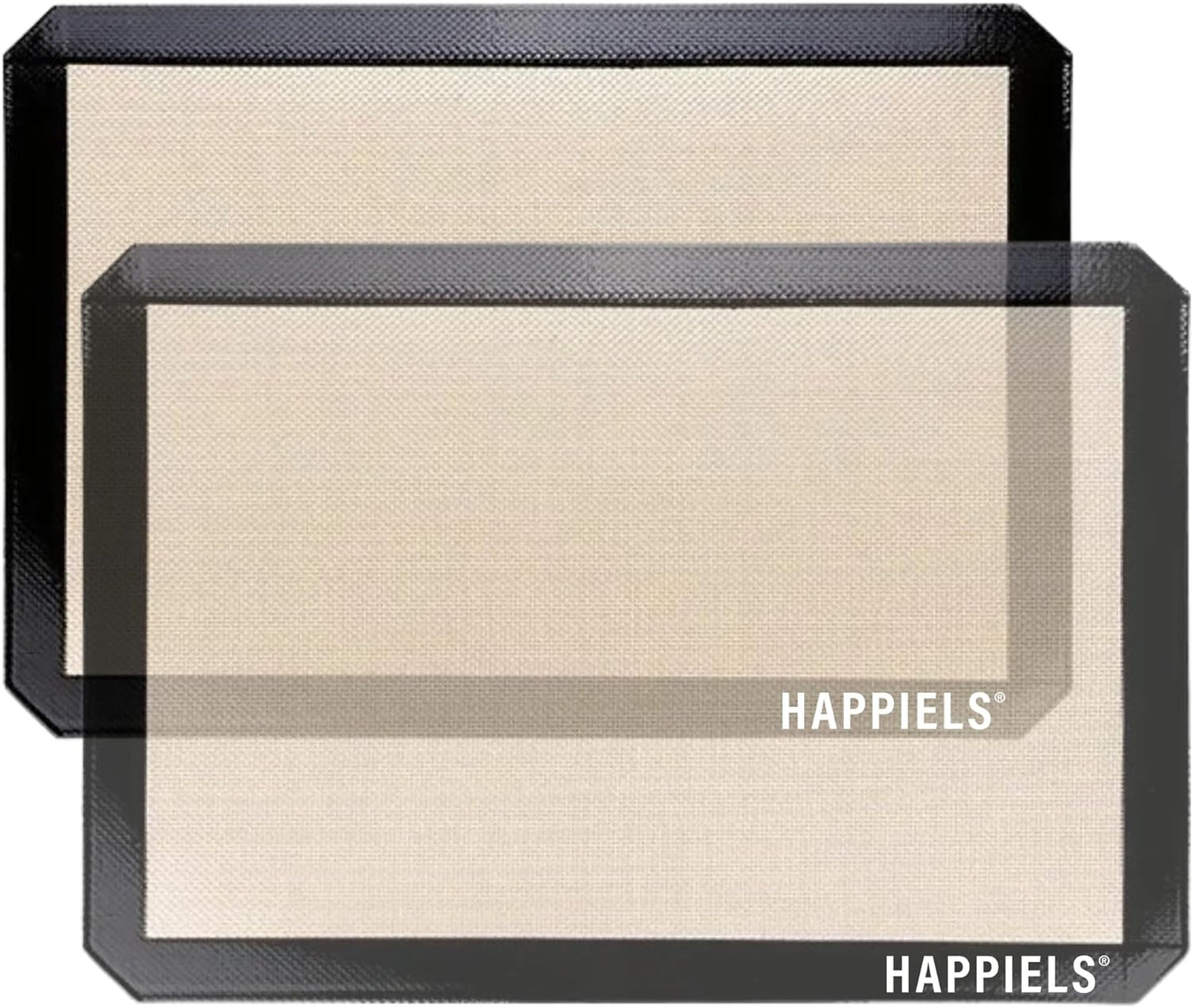 HAPPIELS NonStick Baking Mats for 15 inch Sheets 2-Pack | Silicone Nonstick Baking Mats 10 x 15 inches | Cookie Sheet Mat 10x15 | | Silicon Mats 15x10 in