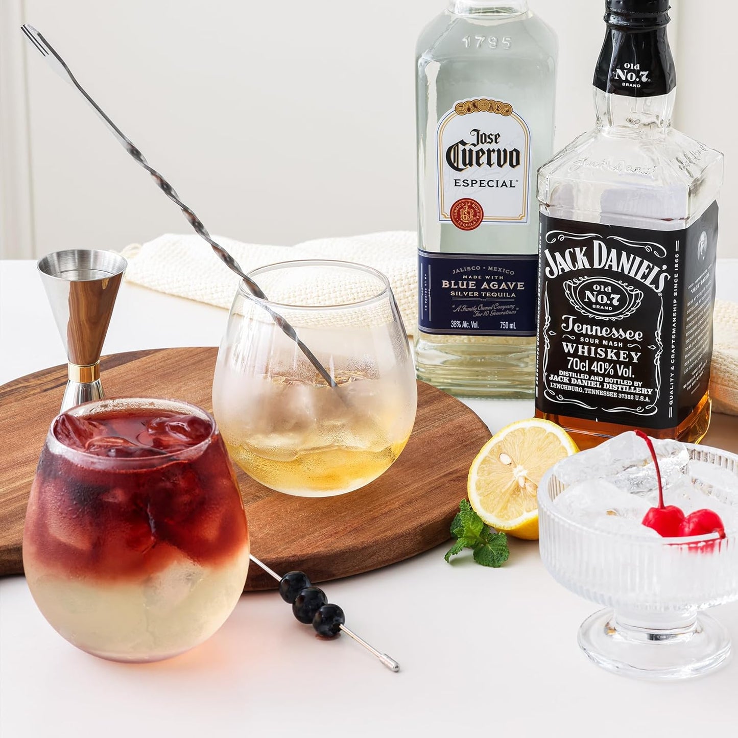 Stemless Wine Glasses Set of 4, 15oz Red & White Wine Glasses for Daily Use, Wedding, Birthdays, Housewarming Gift, Hosting, Home Bar, Evening Party(Clear)