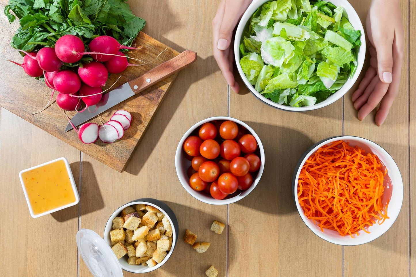 KooK Ceramic Mixing Bowls, Nesting Bowls, Set of 4, Kitchen Bowls, Prep, Serving, Gift, Microwave and Dishwasher Safe, 10/16/29/47 oz, (Black)