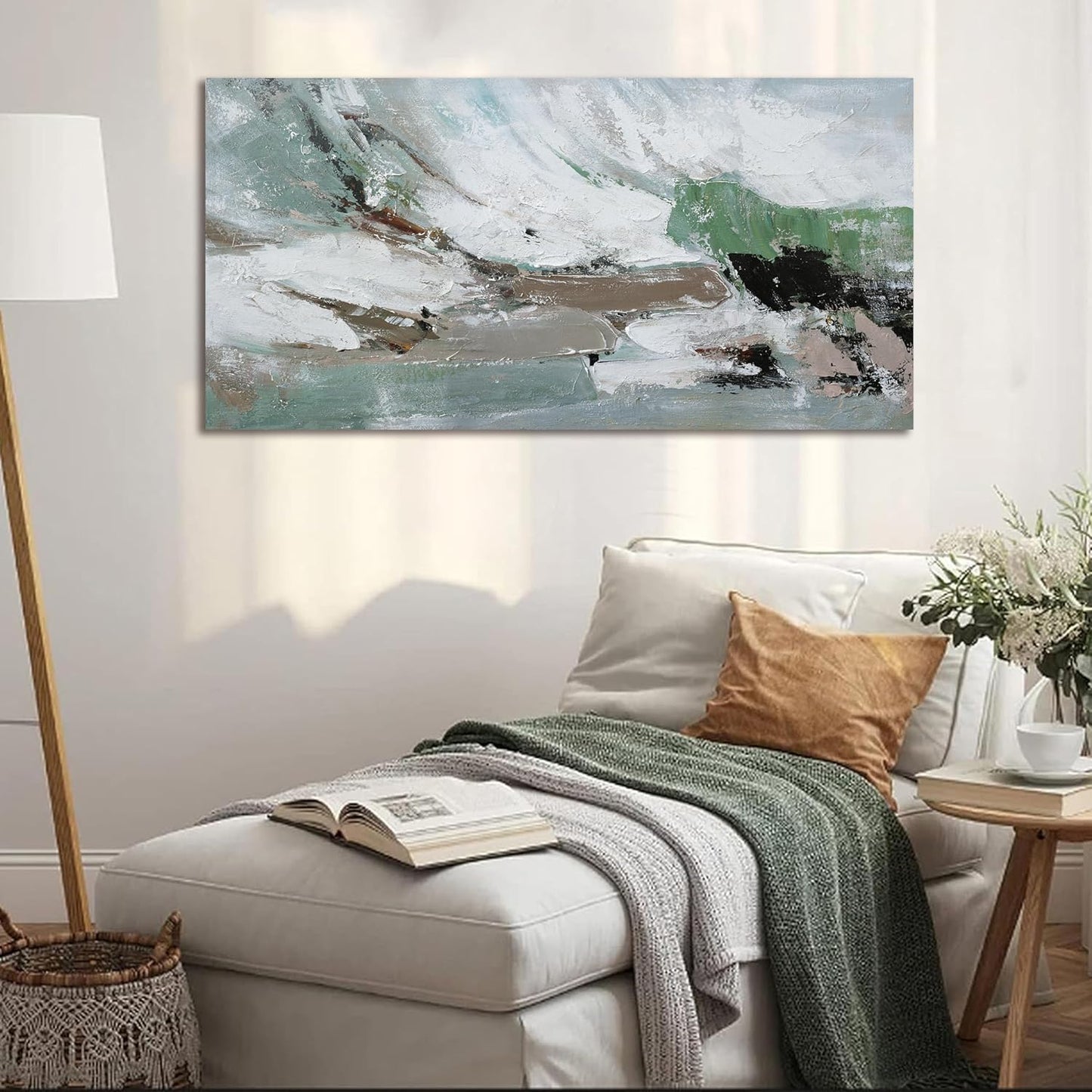 Canvas Wall Art Decor Modern Canvas Wall Art For Living Room Abstract Art Green Wall Art Decor Colorful Abstract Wall Art Prints Canvans Art Work For Bedroom Office Kitchen Wall Decor 20" x 40"