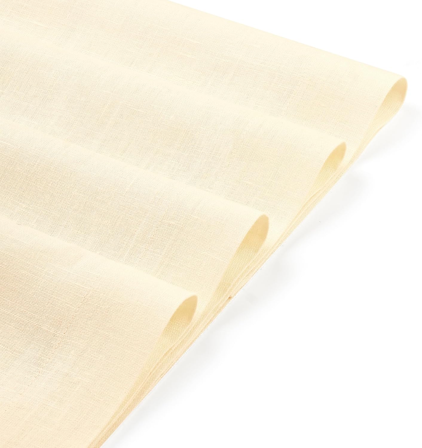 D'Moksha Homes Linen Vanilla Cream Placemats Set of 4-100% Pure Linen Placemats 14 x 19 Inch for Fall, Autumn and Halloween - Handcrafted and Machine Washable