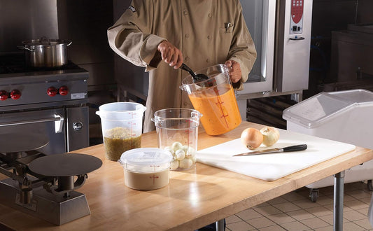 Cambro Food Storage Container - Round Series - 4 QT (Quart) - Commercial Grade for Food Prep (Clear)