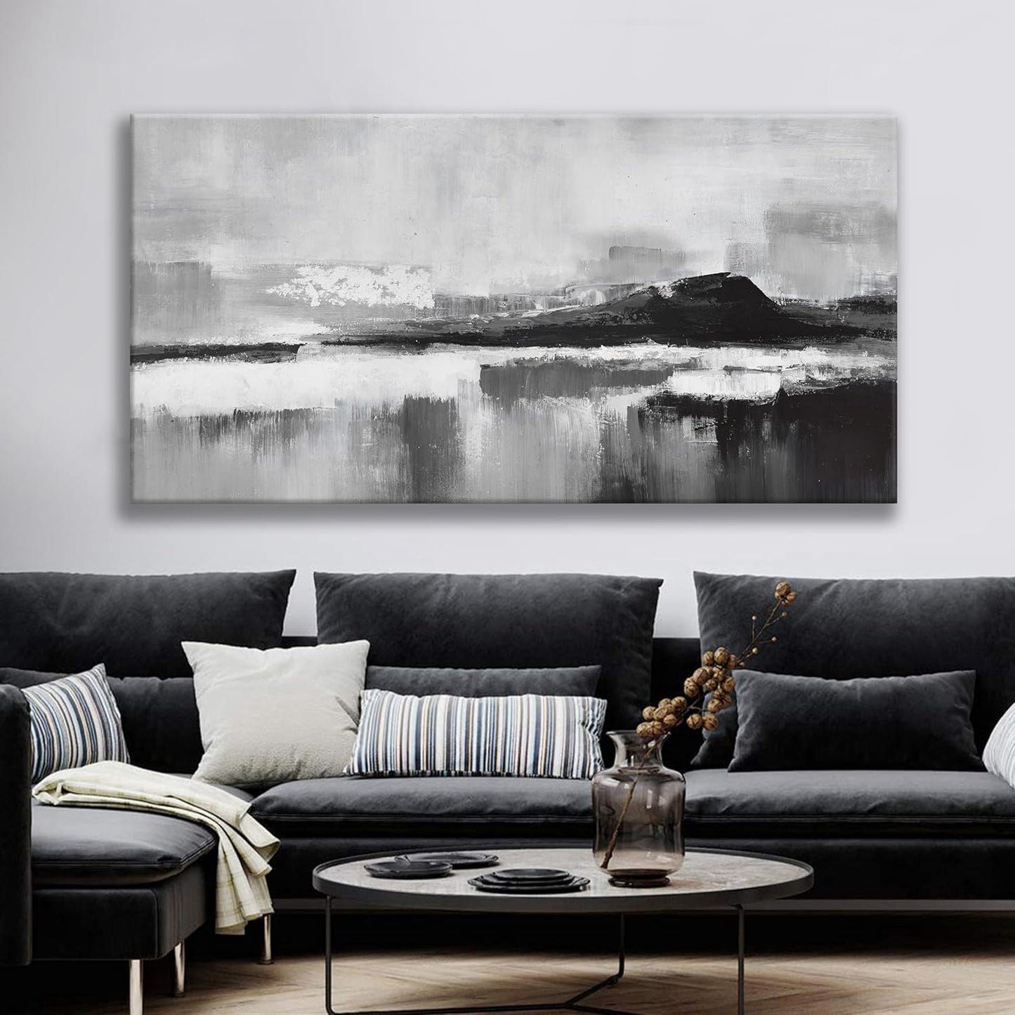 Abstract Wall Art Decor Large Home Decor Wall Art Prints Black and White Wall Decor Modern paintings Decorations for Living Room Bedroom Kitchen Office 30"×60"