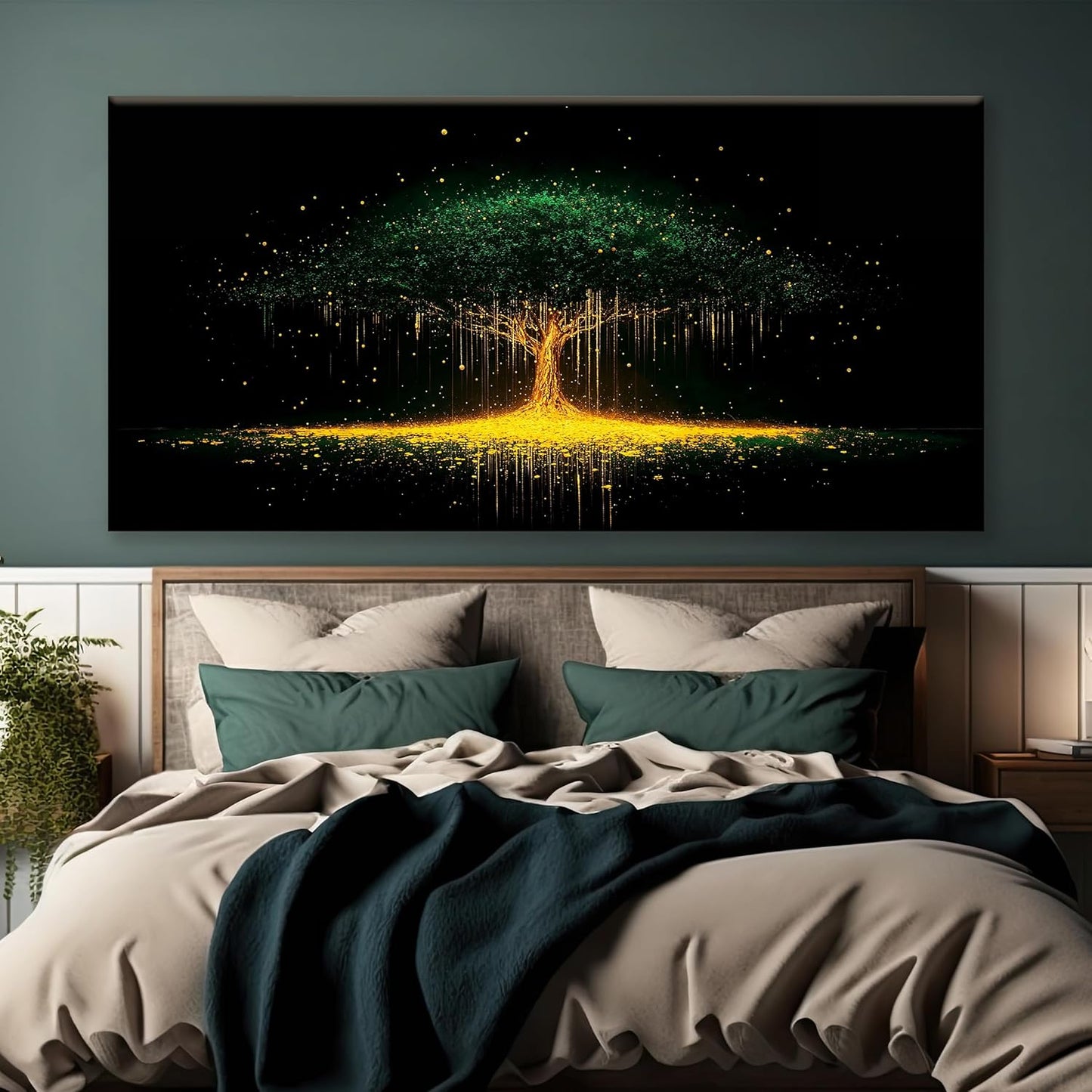 Tsomzxng Large Black And Gold Wall Art For Living Room Canvas Art Wall Decor Modern Minimalist Tree Of Life Wall Art Paintings Pictures For Bedroom Apartment Mural Aesthetic Artwork 29 X 58 In