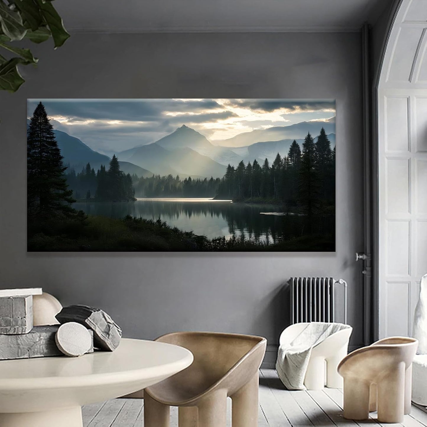 Wall Art For Living Room Large Size Canvas Art Wall Decor For Office Modern Bedroom Decorations Forest River Landscape Pictures Paintings Artwork Wall Mural Aesthetic Artwork 29x58 In