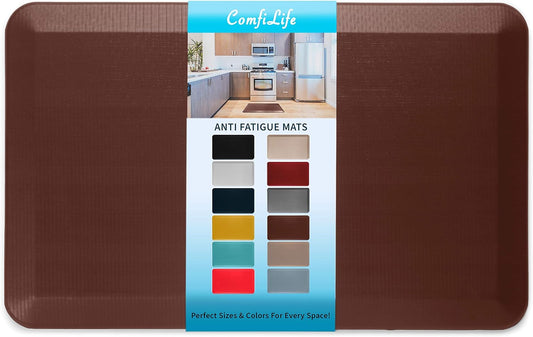 ComfiLife Anti Fatigue Floor Mat – 3/4 Inch Thick Kitchen Mats for Floor, Standing Desk Mat, Kitchen Rug – Comfort at Home, Office – Durable – Stain Resistant – Non-Slip Bottom (20" x 32", Brown)