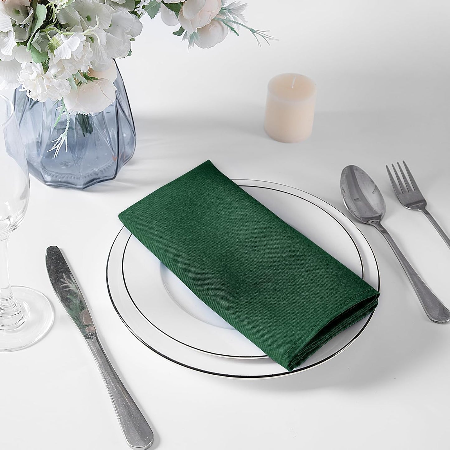 Bailarina Cloth Napkins Set of 40,17x17 inches Dinner Napkins Cloth Washable,Polyester Square Table Cloth Napkin Bulk with Hemmed Edges Ideal for Banquets, Parties and Weddings-Hunter