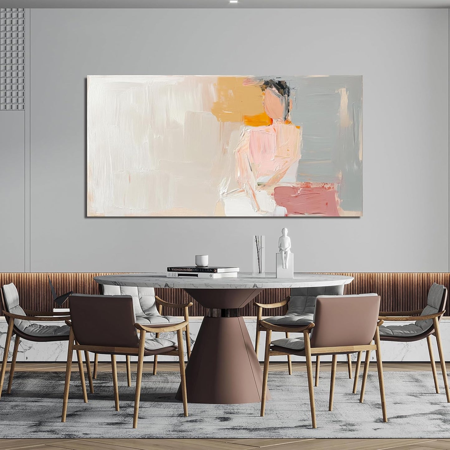 Abstract Canvas Wall Art Decor Large Wall Art Pictures for Living Room Artwork for Walls Abstract Canvas Art Wall Decor Pink Wall Art Paintings Prints Art Work for Room Office Home Wall Decor 24"x48"