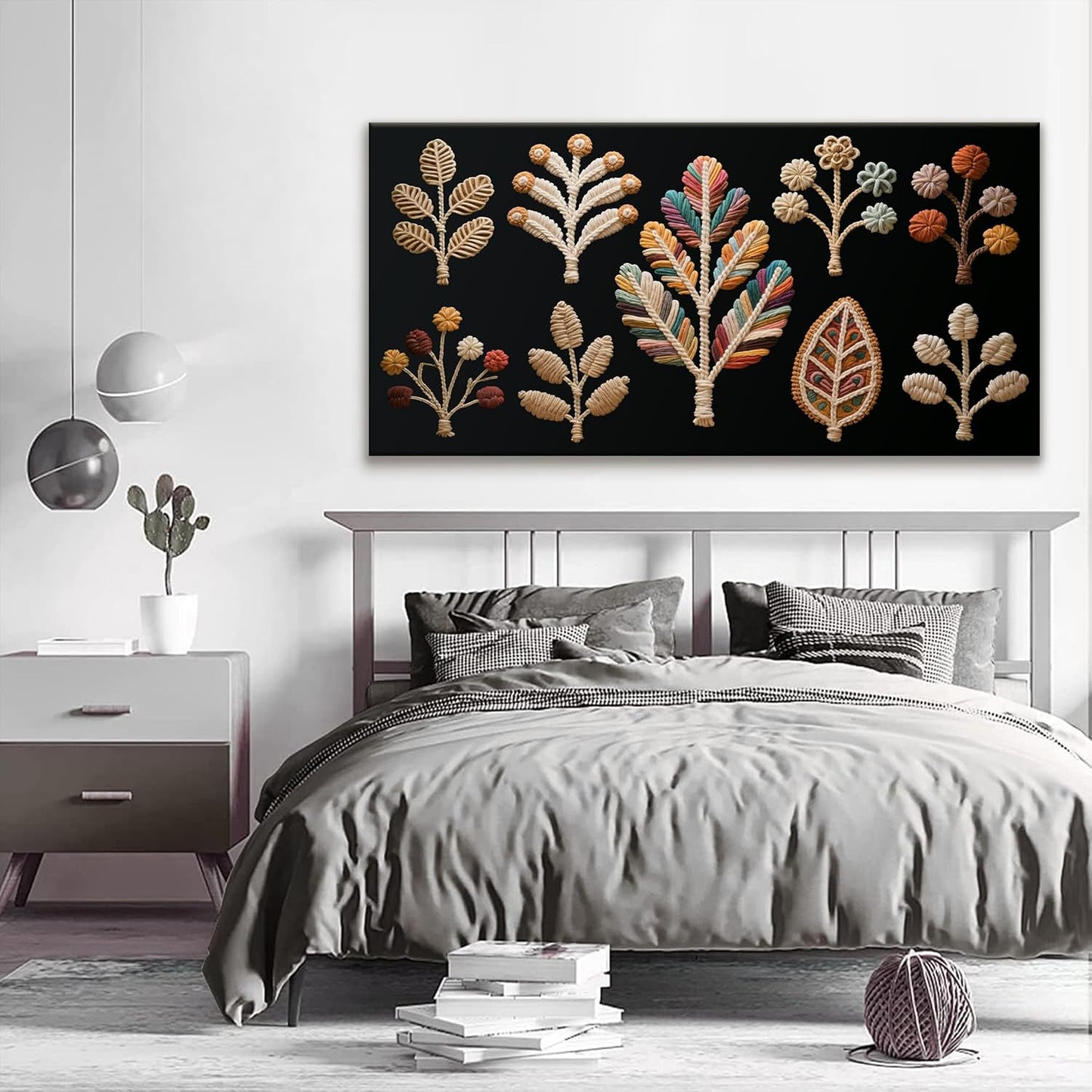 Tsomzxng Large Boho Wall Art For Living Room Chic Home Black Wall Art Modern Multicolor Print Paintings Canvas Wall Art Decor Picture For Bedroom Apartment Kitchen Ready To Hang 29" X 58"
