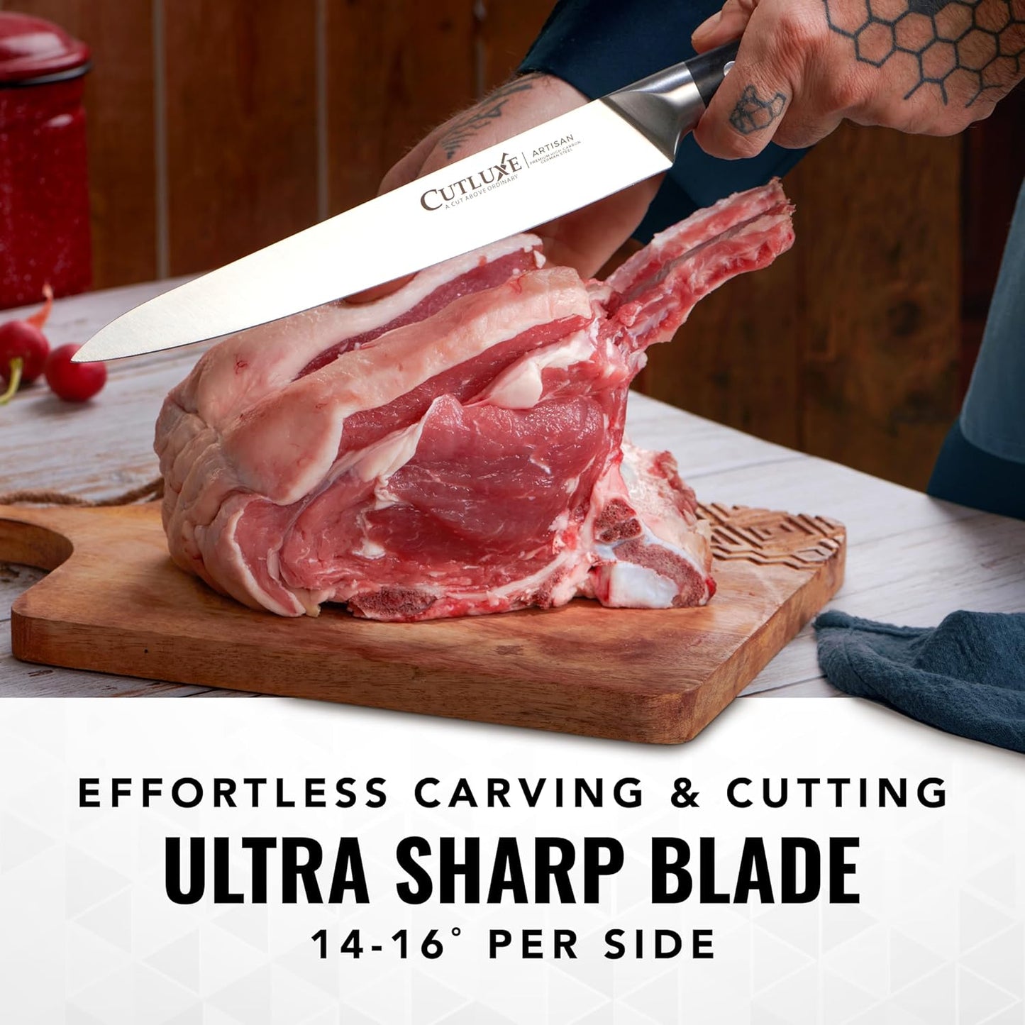 Cutluxe Chef Knife Set, 7 PCS Professional Chef's Knife Set – Razor Sharp German Steel, Full Tang, Ergonomic Handles – Artisan Series