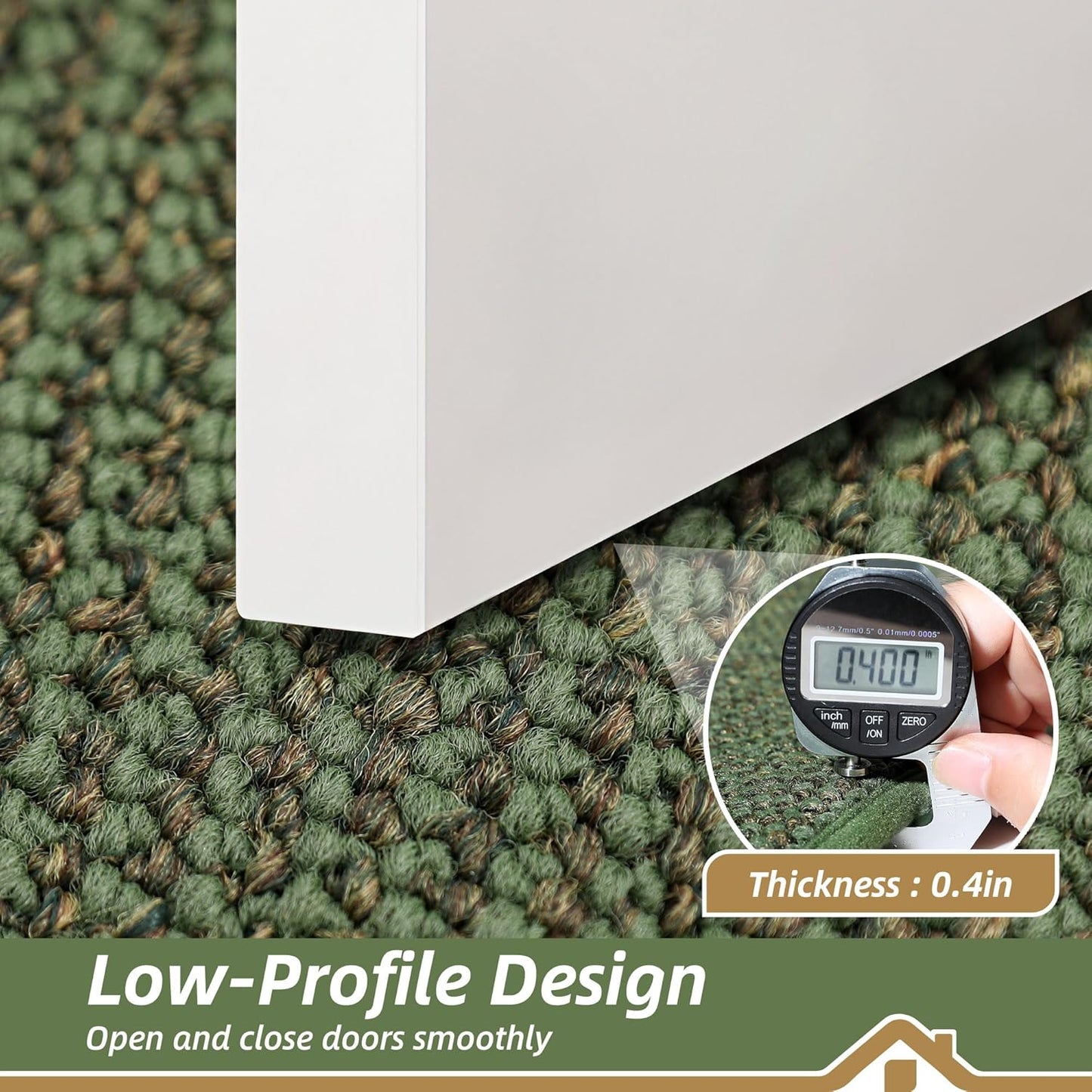 BEQHAUSE Dirt Trapper Door Mat 24" x 36", Non-Slip Washable Doormats Entrance Mat, Dirt Resistant and Absorbent Welcome Mat, Low Profile Floor Mats for Front Back Door and Entryway, Green