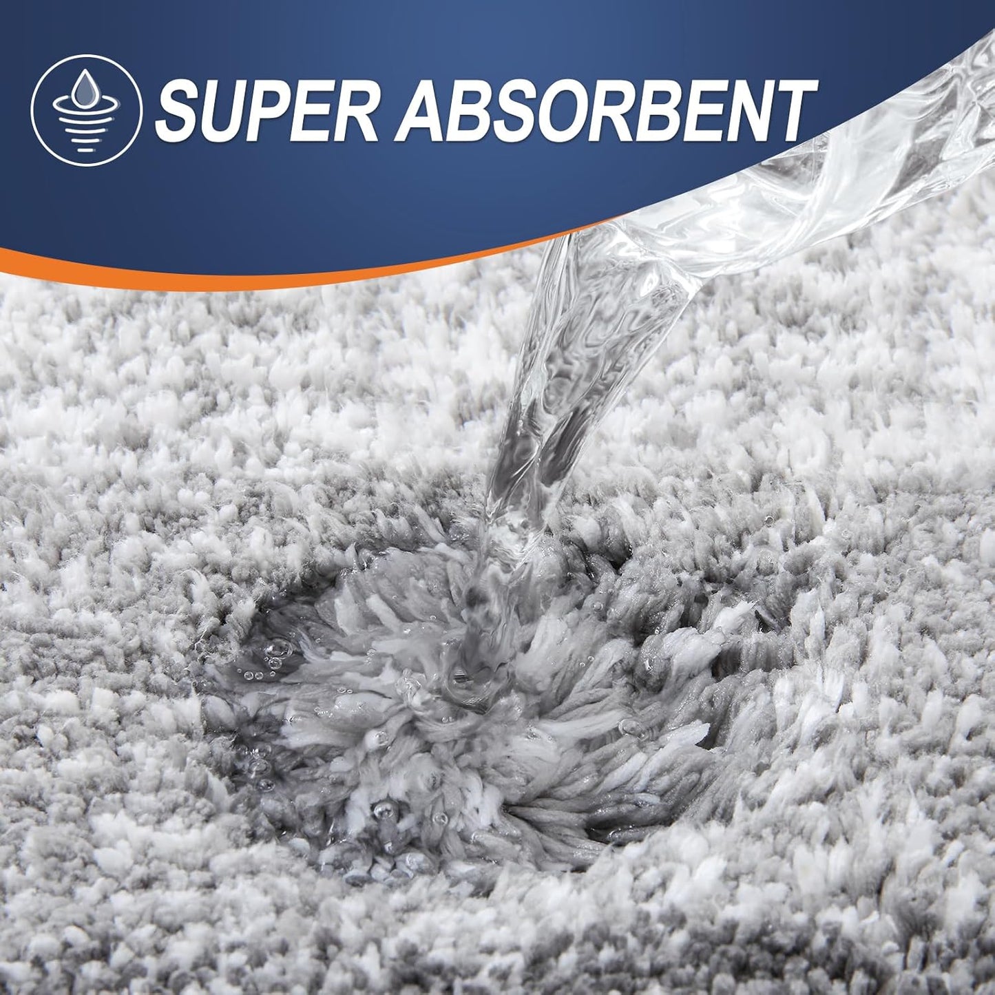 OLANLY Bathroom Rug Set 2 Piece, Soft Absorbent Microfiber Bath Rug Set, Non-Slip, Machine Wash Dry, Plush Shaggy Bath Mats for Bathroom (30"x20"+24"x16", Light Grey)