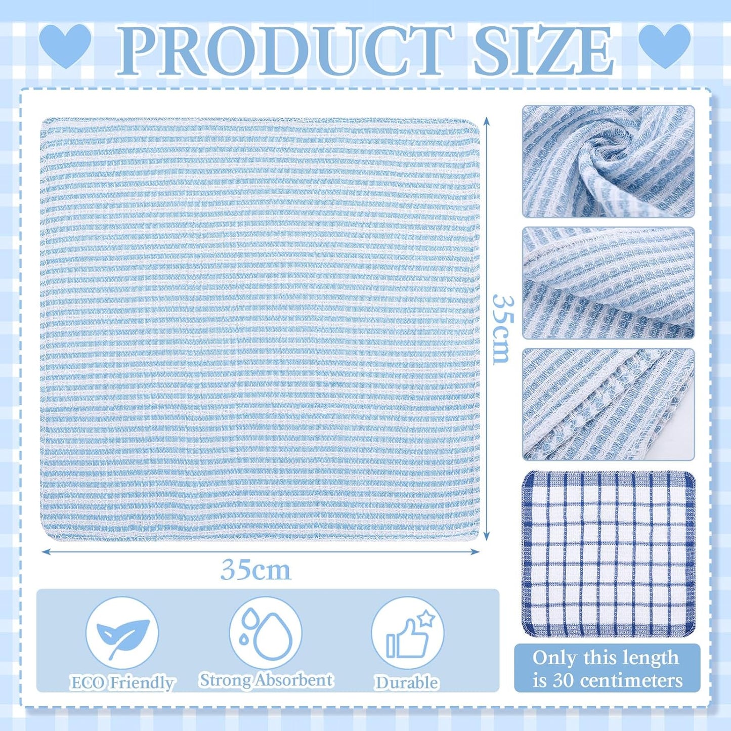 Patelai 12 Pcs Kitchen Dish Cloths for Washing Dishes Cleaning Cloth Absorbent Dish Rags Drying Cleaning Towels for Scrubbing Wipe Glass Home and Kitchen(Blue,13.8'' X 13.8'')