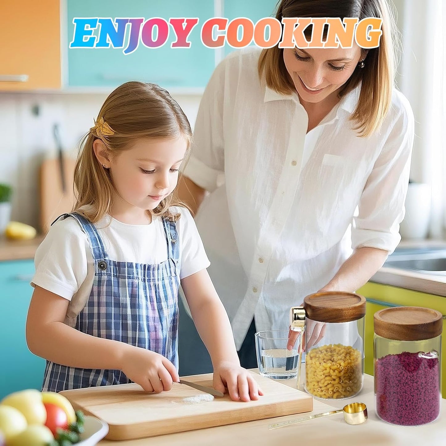 Glass Coffee Jars with Scoop Glass Jar Airtight Lid Seasoning Containers Glass Spice Jar Pantry Storage Containers for Kitchen Sugar Coffee Bean Nuts Cookies Herbs (900ml/30oz-1 pack -with spoon)