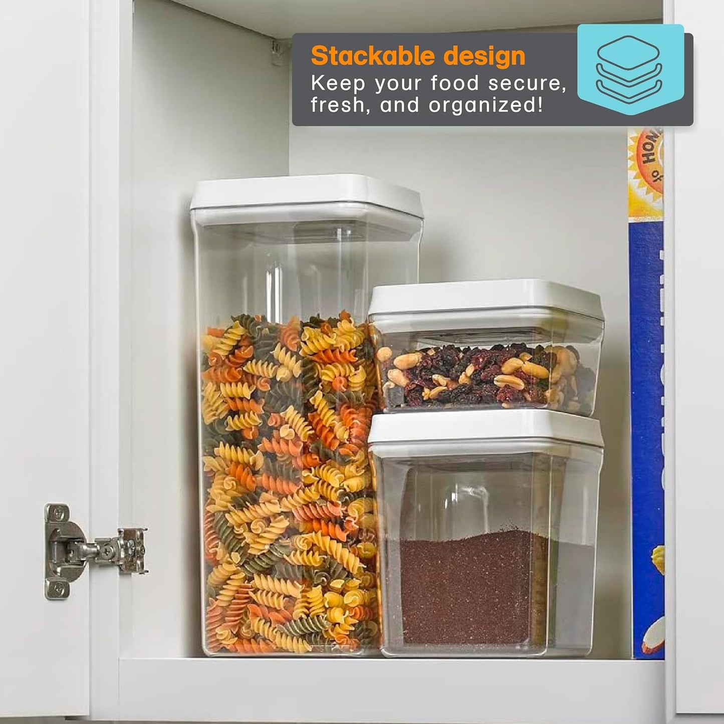 Polder Airtight Canister, BPA-Free Plastic, Stackable Storage Canister, Food Storage Container, for Kitchen Organization and Storage, 0.5-Quart