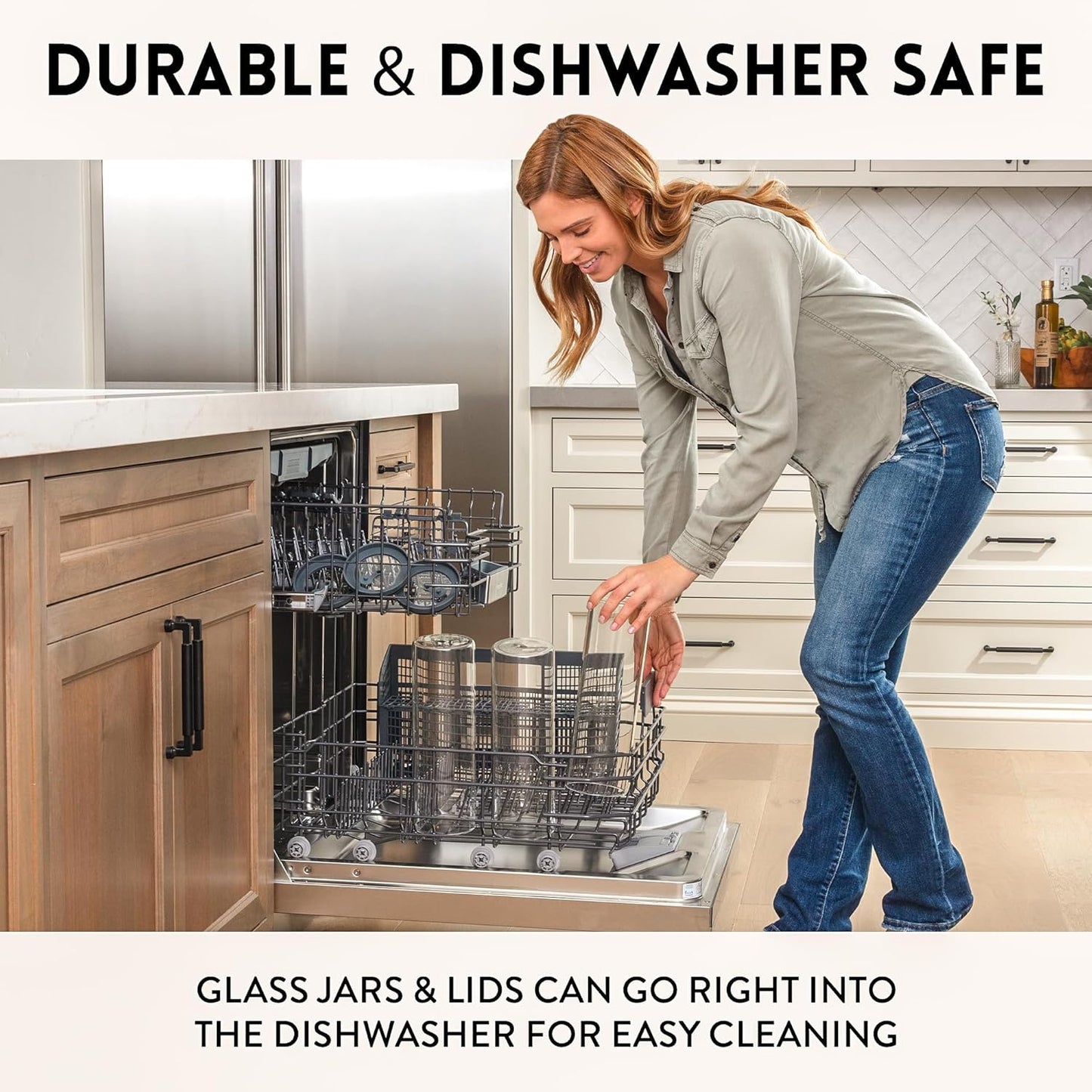 Glass Spaghetti Containers with Airtight Silicone Lids – BPA-Free Pantry Storage Jars for Pasta, Rice, Flour, and Dry Foods – Set of 3 with Portion Tool