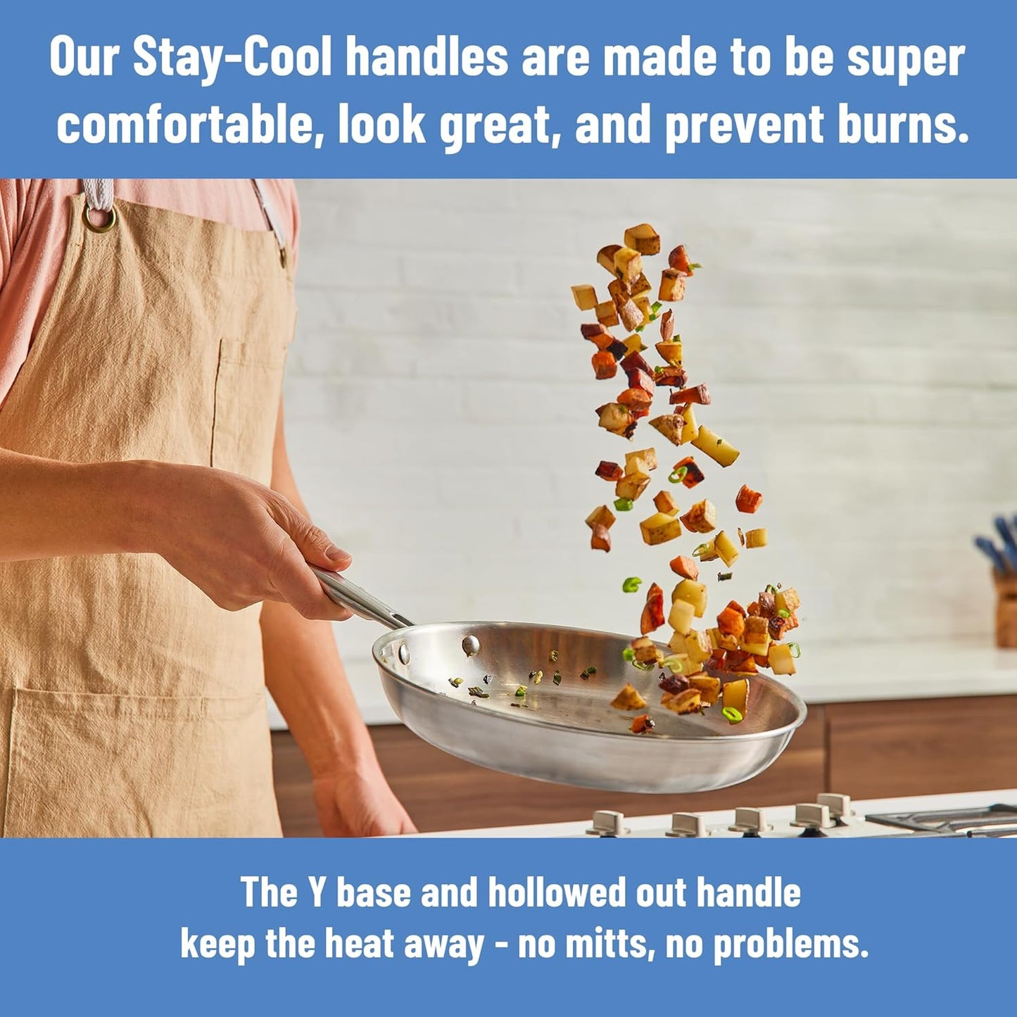 Misen 5-Ply Stainless Steel 8" Frying Pan - Professional Cookware for Induction, Gas and Electric - Dishwasher Safe, Oven Safe to 800°F - Durable, Versatile, Even Heating