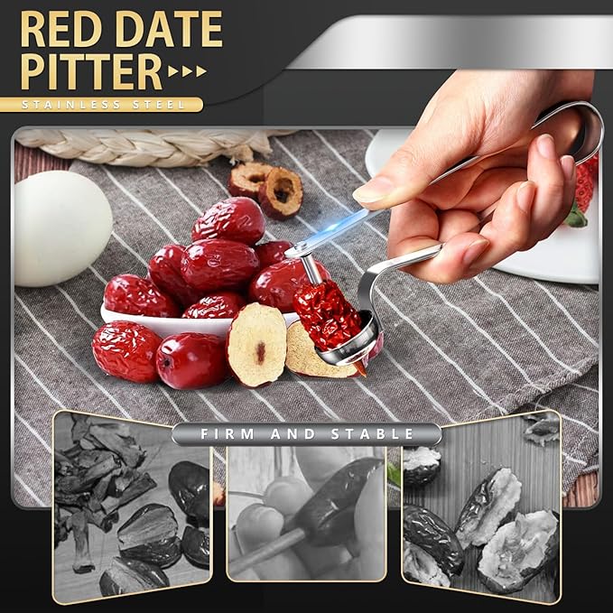 Stainless Steel Fruit and Vegetable Corer Set, Multi-Function Corer and Seed Remover for Apple Tomato (7)