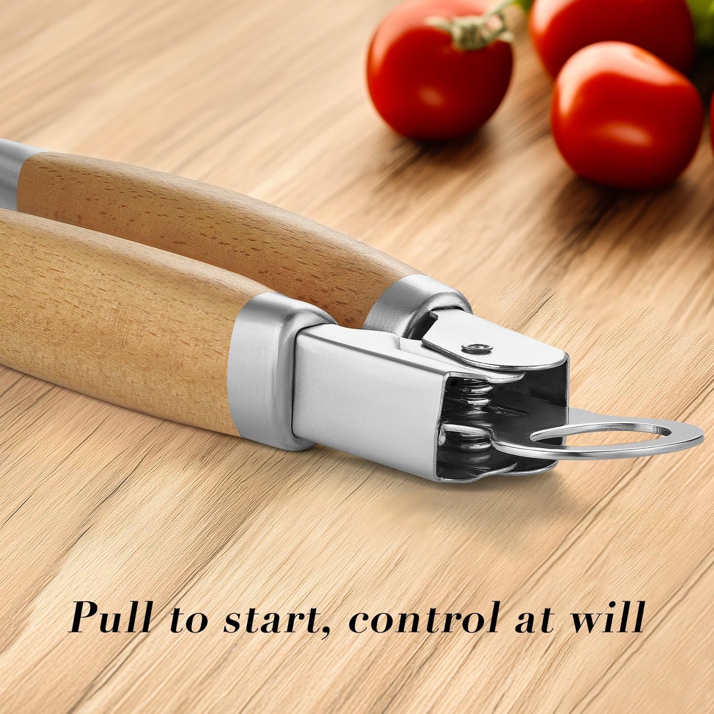 KULUNER Stainless Steel Barbecue Tongs with Solid Wood Handle, Kitchen Metal Locking Design, Extra Long 17.5 Inches 700 Degrees, Suitable for Food Cooking, Salad and Outdoor Grilling(Beechwood)