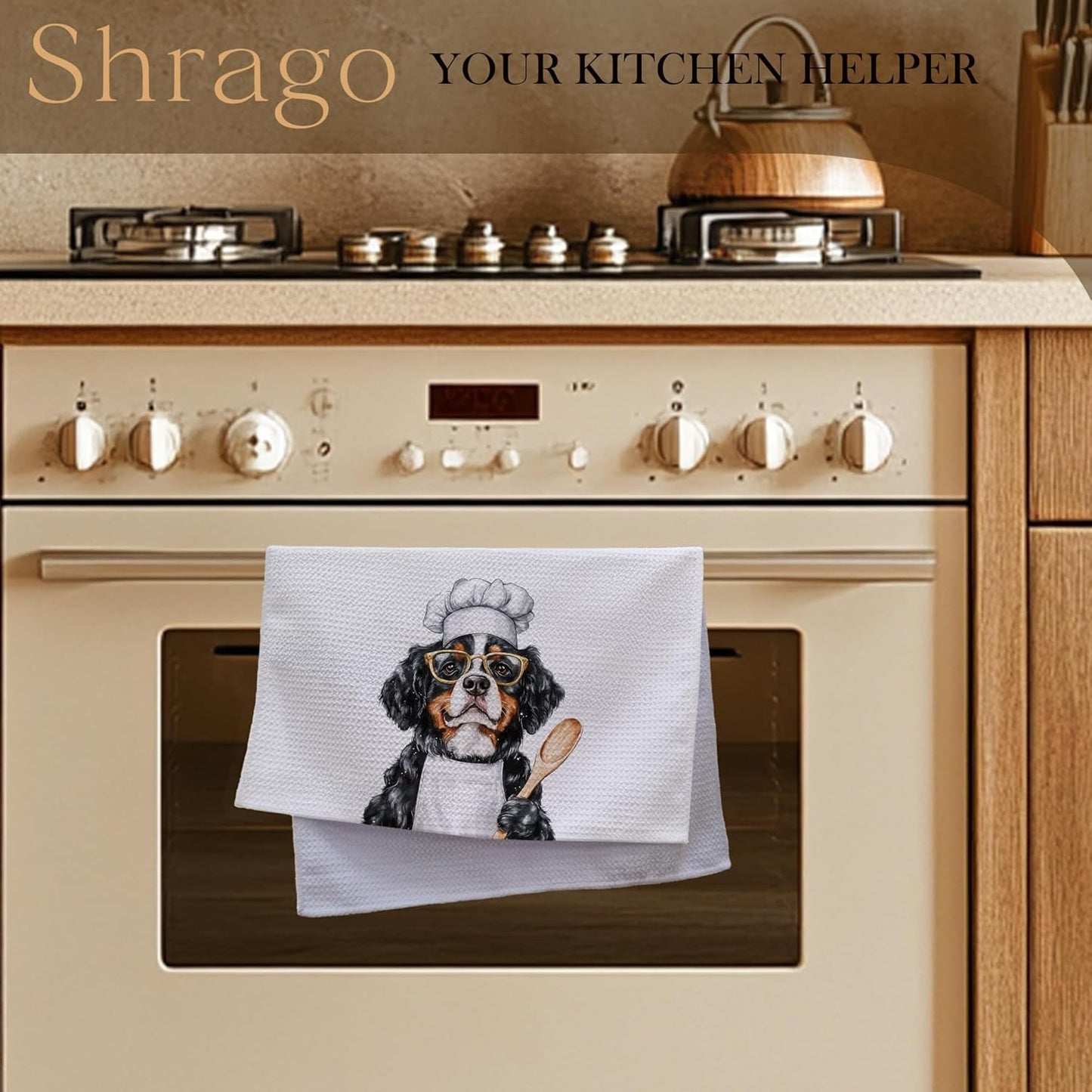 Funny Bernese Mountain Dog Kitchen Towels, Bernese Mountain Gifts for Women Dish Tea Towels for Kitchen, Dog Lovers Mom Dad Owner Gifts Decorative Hand Towels, 16x24 Inch