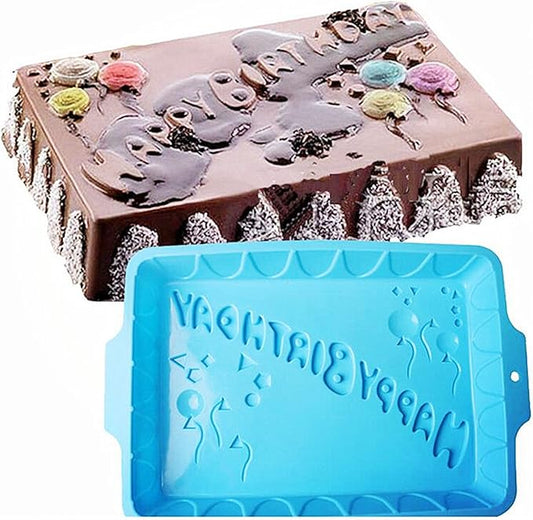 FantasyDay 13'' Happy Birthday Cake Mold Silicone Baking Molds Party Cake Bakeware for Your Birthday Dessert, Cake, Bread, Tart, Pie, Flan and More #7