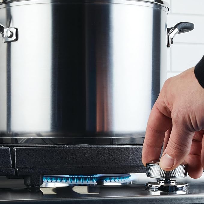 KitchenAid 71022 Stainless Steel Stockpot with Measuring Marks and Lid, 8 Quart - Brushed Stainless Steel