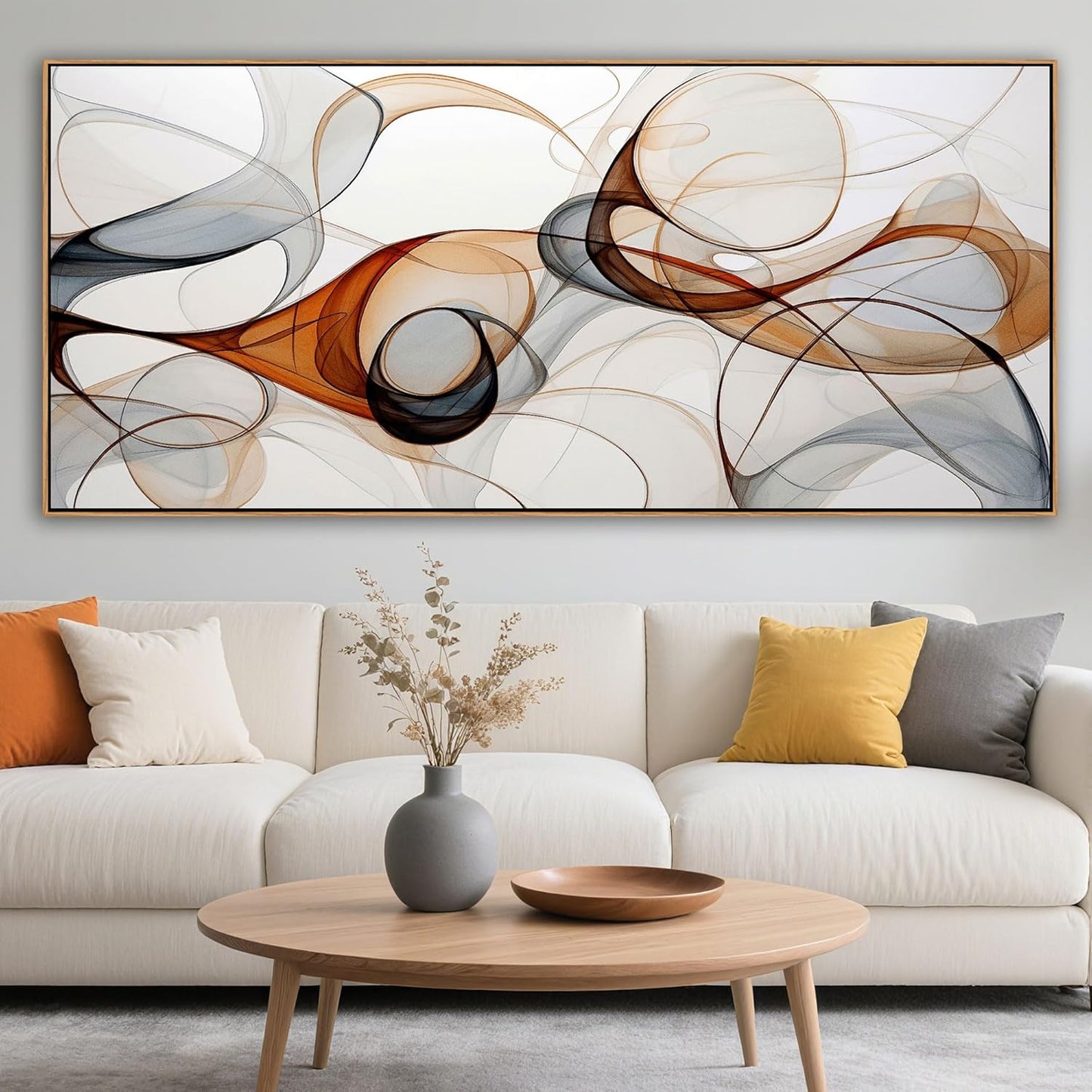 KLAKLA Extra Large Wall Art 86x29 Inches - Abstract Huge Canvas Picture Wall Decor Living Room Oversized Artwork for Walls Bedroom Office Decoration Modern Frame Wall Art