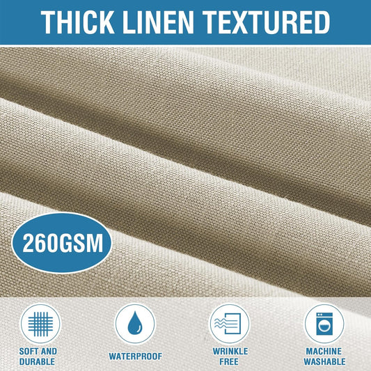 H.VERSAILTEX Linen Textured Table Cloths 60 x 60 Inch Premium Solid Tablecloth Spill-Proof Waterproof Table Cover for Dining Buffet Feature Extra Soft and Thick Fabric Wrinkle Free, Taupe