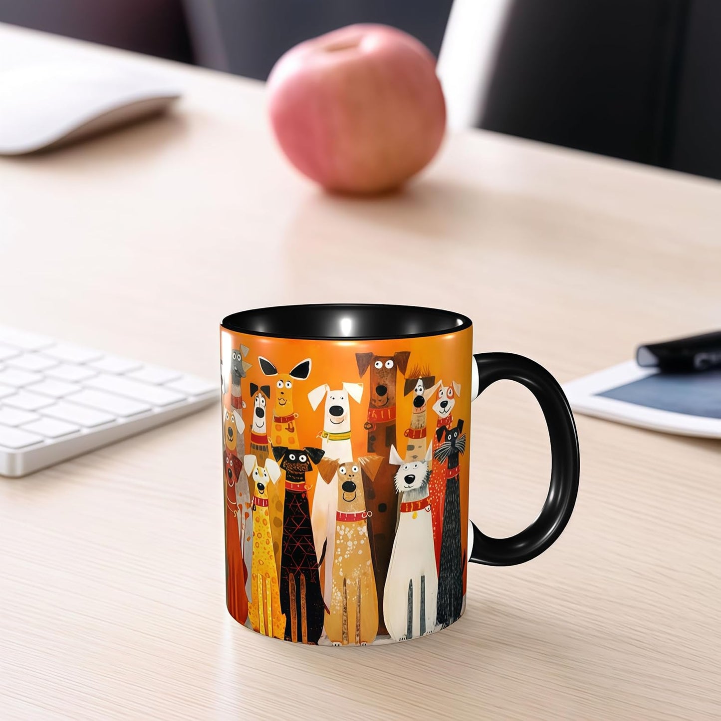 FyLybois Dog Coffee Mug Ceramic Coffee Cup with Handle Microwave Safe for Home or Office Gifts for Women and Men