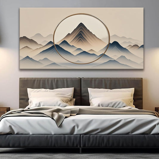 Suconvng Mountain Abstract Wall Art For Living Room Modern Canvas Art Wall Decor Bedroom Office Abstract Wall Art Mountain Landscapes Painting Decor Ready To Hang Wall Pictures 29×58 In