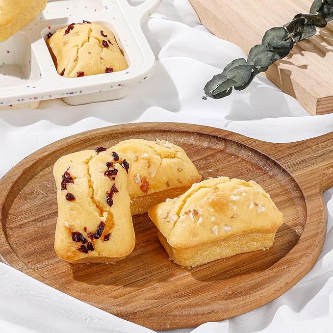 CAKETIME Silicone Mini Loaf Pan with Metal Frame, Silicone Mini Bread Loaf Pans 12 Cups for Baking Bread, Brownie, Cornbread, Cheesecake, Soap Nonstick (2 Pack)