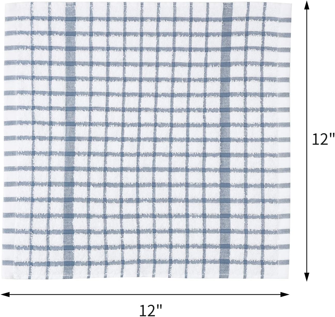 Egles 8 Packs Kitchen Dishcloths, 100% Cotton Grid Terry Dish Cloths 12" x 12" Ultra Soft Super Absorbent Dishrag Reusable Dishcloth, Multi-Purpose Quick Drying Hand Dish Towel Set with Hanging Loop