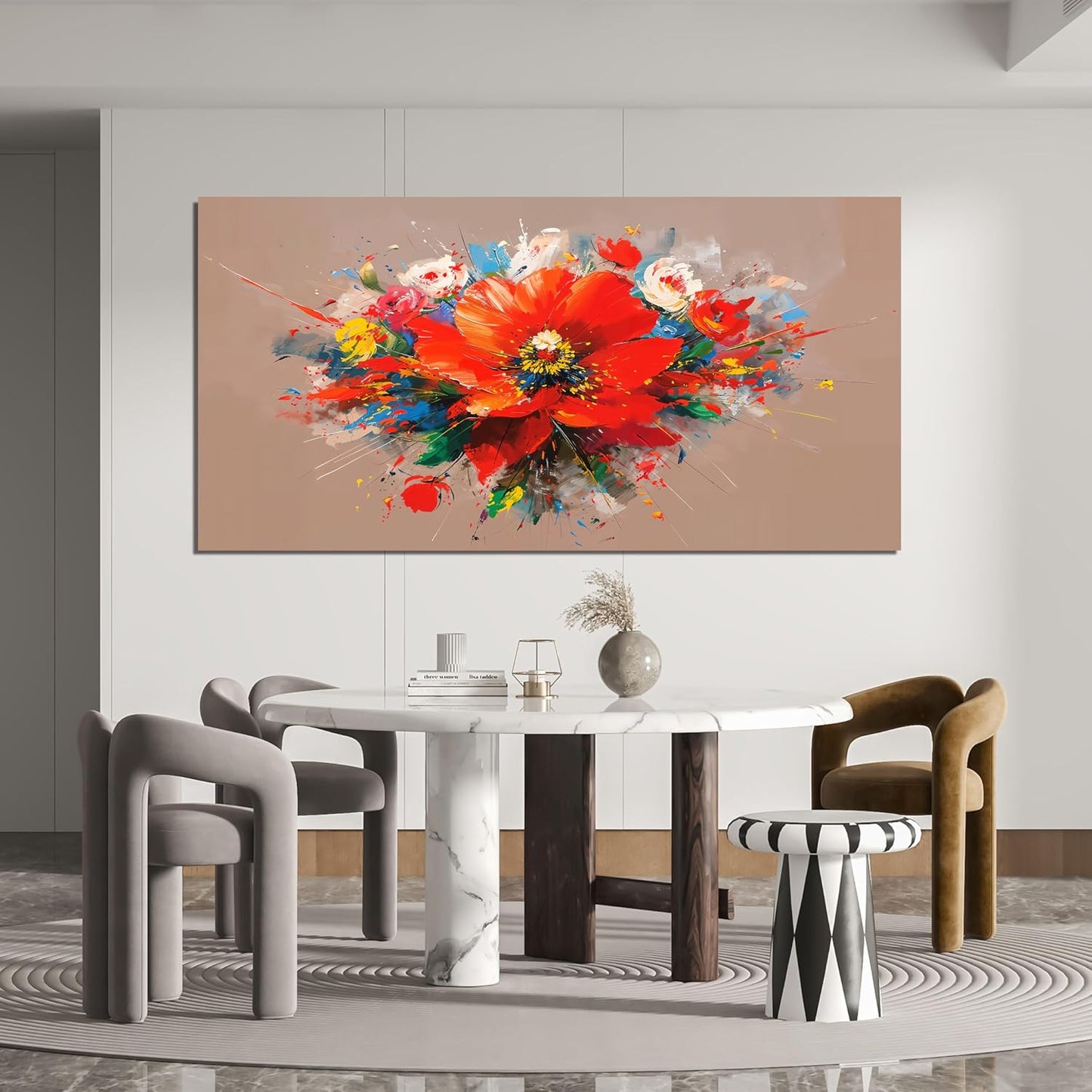Canvas Oversized Wall Art Decor Modern Large Wall Art for Living Room Canvas Art Wall Decor Colorful Botanical Wall Art Prints Flowers Artwork for Walls Bederoom Office Home Decor Aesthetic 29" X 58"