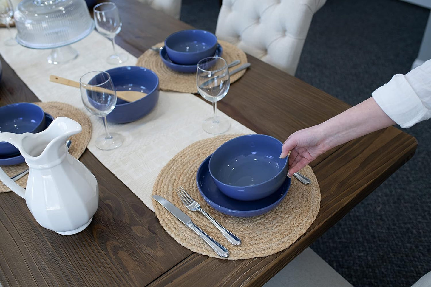 Elanze Designs Bistro Glossy Ceramic 6.5 inch Dinnerware Bowls Set of 4 - Perfect for Everyday uses from Soup, Pasta, Salad, Cereal, Ice cream, Ramen and Pho, Violet Purple