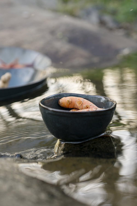 D&V 3 Piece Stōn Porcelain Dinnerware Bowl Set, 7.5" x 3.5", Twilight