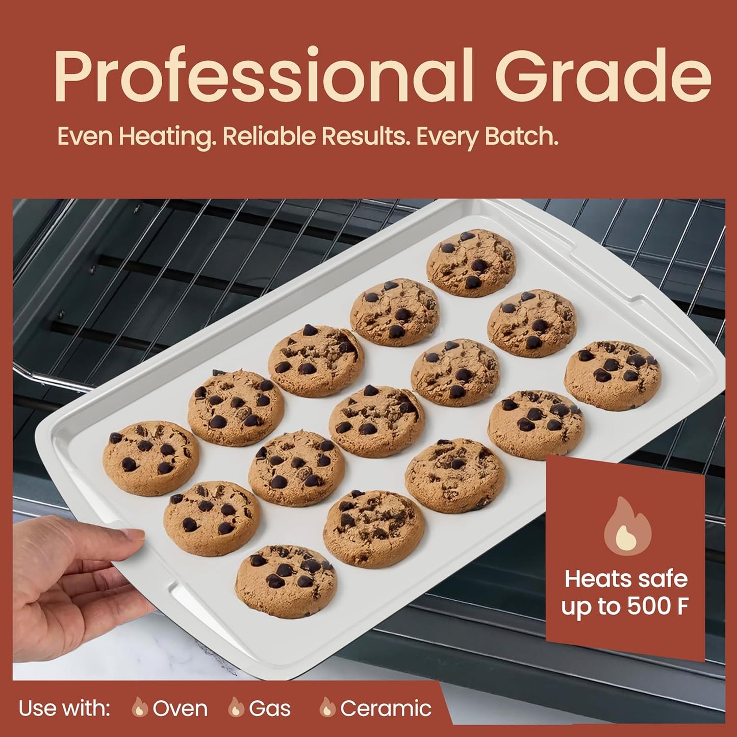 BAKKEN 6-Piece Kitchen Baking Pan Set - Royal Blue Color with Gray Ceramic Nonstick Coating, Commercial Grade Carbon Steel Bakeware, Baking Essentials, PFOA, PFOS, PTFE Free, Oven Safe (Up To 450° F)