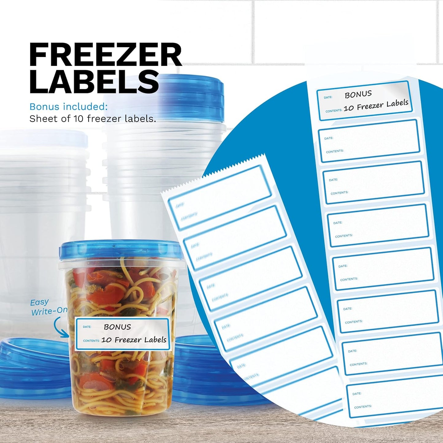 Tafura 6 Pack Leakproof Freezer Containers for Food with Twist Top Lids - 32 Oz BPA Free Reusable Plastic Soup Containers with Screw On Lids - Ideal for Meal Prep, Leftovers & Pantry Organization