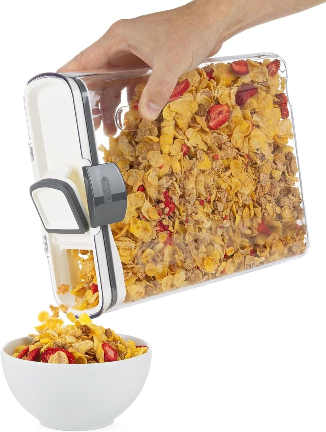 ProKeeper+ 9-Piece Airtight Food Storage Container Set – Clear Plastic Flour and Sugar Canister Set with Magnetic Accessories for Kitchen Organization (Grey, 9-Piece)