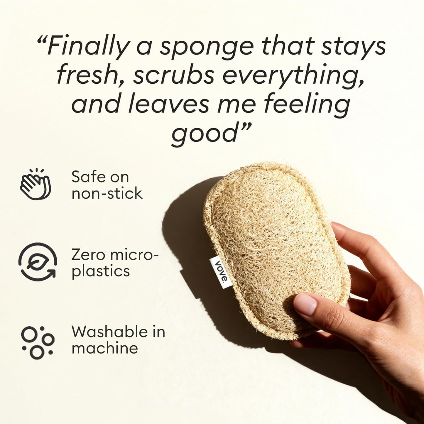 Vove Cleaning Duo, Bamboo Dish Brush Set and Natural Dish Sponges, FSC-Certified Bamboo, Sisal, Loofah, Cellulose, Plastic-Free, Eco-Friendly Zero-Waste Kitchen Dish Scrubber Set